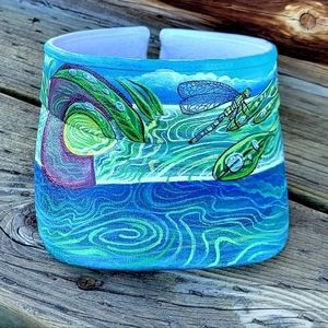 Handpainted Colorado Dragonfly Art Visor Durability Guaranteed